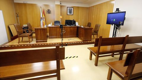 Sala de vistas del Juzgado de Cambados