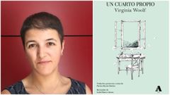 Patricia Bux�n Outeiro. � dereita, portada da edici�n de �Un cuarto propio�.
