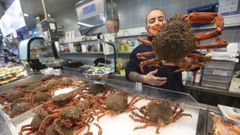 Pescados y mariscos en la plaza de Lugo