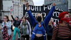 Activistas antibrexit, este martes en una manifestaci�n en los alrededores del Parlamento de Westminster