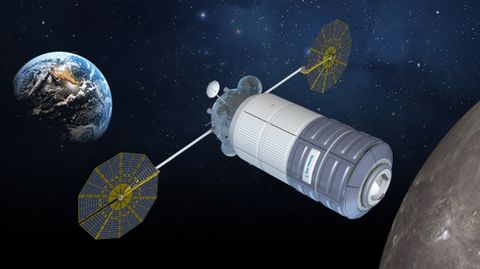 Orbital ATK. Esta empresa tiene previsto madurar el diseo de hbitats derivados de Cygnus (una nave no tripulada pensada para transportar suministros a la ISS) para poder mantener a una tripulacin de cuatro personas durante un mximo de 60 das en el espacio cislunar.