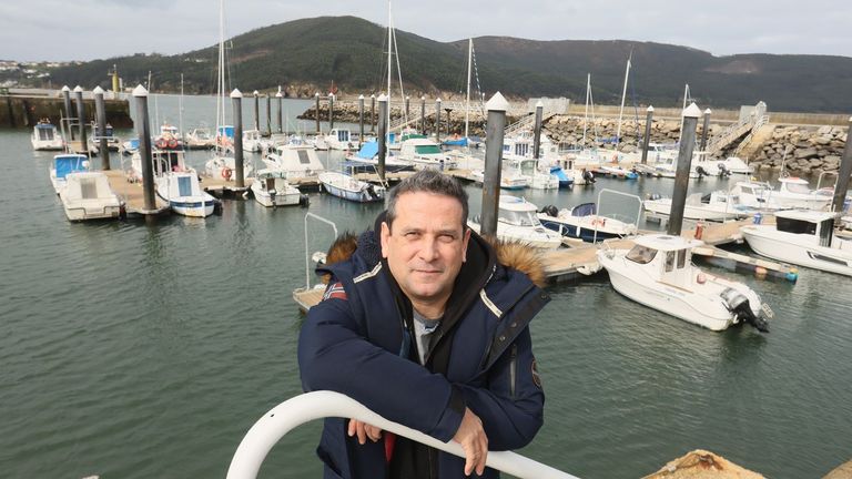 Jos� Alonso, no porto do Vicedo