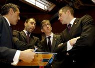 De izquiera a derecha, Fran Grela, Gonzalo Rodr�guez, Moncho Fern�ndez y V�tor P�rez.