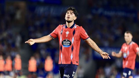 Yoel Lago se lamenta durante el Real Sociedad-Celta.