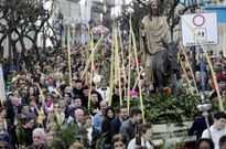 El paso de la borriquilla estren�, como es tradici�n, el calendario procesional en la capital. 