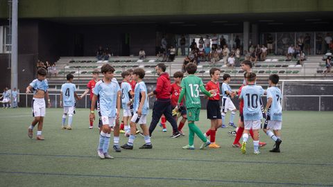 Canteranos del Celta, tras un partido de la Vigo Cup.