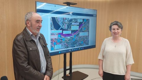Macenlle y Eva Vilaverde presentaron el plan de movilidad del ITU Multisport en el Concello de Pontevedra