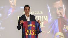 Rodri Hern�ndez, durante su presentaci�n con el Barcelona