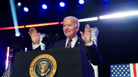 Joe Biden, anoche durante su evento de campaa en el Colegio Comunitario del Condado de Montgomery, Pensilvania.