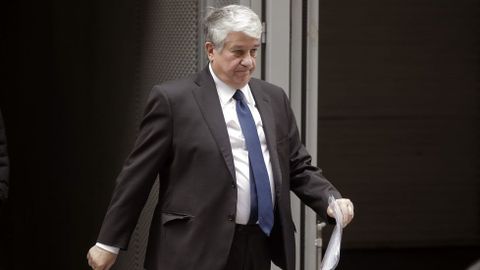 Arturo Fern�ndez, ayer a la salida de la Audiencia Nacional tras declaran ante el juez.