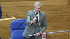 Alfonso Rueda en su escao del Parlamento, en una imagen de archivo