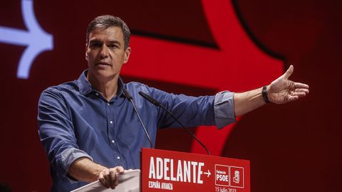 Pedro Snchez durante el mitin del PSOE en Valencia del sbado pasado.