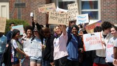 Estudiantes de un instituto de Florida en una protesta educativa
