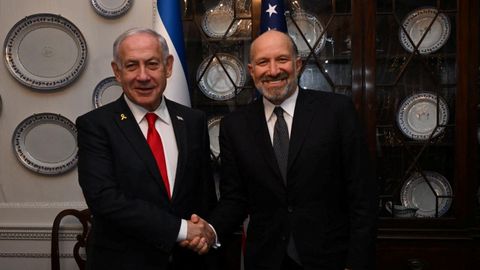 Netanyahu con el secretario de Comercio de EE. UU. Howard Lutnick