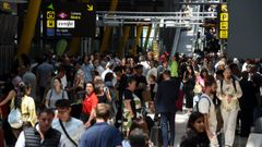 Caos en la terminal T4 en Barajas 