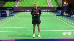 Ana, a su llegada a la competicin intercontinental universitaria