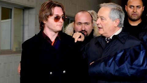 Raffaele Sollecito, ayer junto a su padre