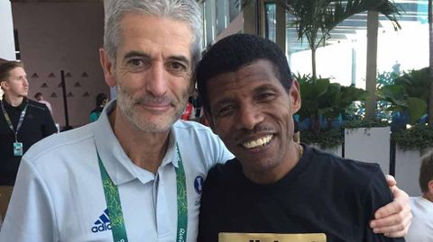 Ramn Gallego con Haile Gebreselassie. Ramn Gallego con Haile Gebreselassie