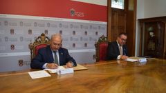 Firma del acuerdo entre los presidentes de la Diputaci�n de Lugo y de la CEL