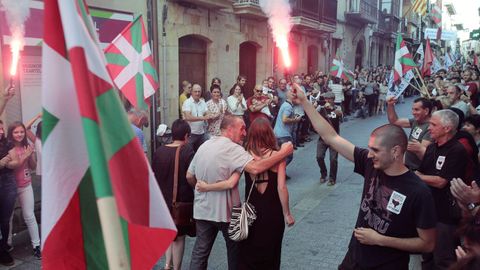 El etarra Xabier Ugarte a su llegada a la localidad guipuzcoana de O�ate