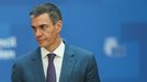 El presidente del Gobierno, Pedro S�nchez, en la rueda de prensa tras la cumbre del Consejo Europeo en Bruselas.