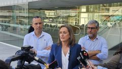Los representantes populares, en una comparecencia ante los medios de comunicaci�n en los juzgados