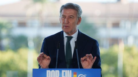 El l�der del PP, Alberto N��ez Feijoo, en Sevilla.