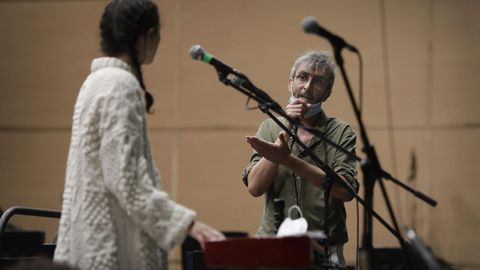 Xoel Lpez en un momento de su ensayo con la OSG en el Coliseum