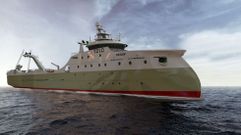 Aspecto idealizado que tendr� el Prion cuando est� finalizado en el astillero Nodosa, en Mar�n