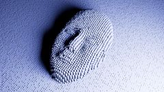 Representaci�n abstracta de un rostro generado con datos digitales