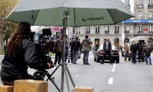 Imagen de un rodaje cinematogr�fico en las calles de A Coru�a.