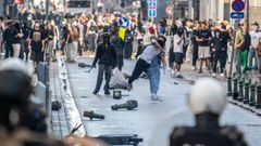 Enfrentamientos entre estudiantes y polic�a en la ciudad belga de Lieja