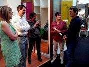 El diputado Daniel Rodas tuvo la oportunidad de hablar con expositores.