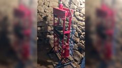 Prensa decomisada en una casa de Meis donde la organizaci�n ten�a el laboratorio para procesar la droga.