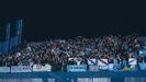 La grada visitante del estadio Maksimir de Zagreb, donde se ubicaron los aficionados del Celta.
