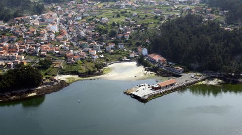 Campelo, en Poio, cerca de d�nde se rescat� al windsurfista