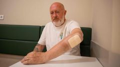 David Vega, hace unos d�as, en una cafeter�a de Pontevedra