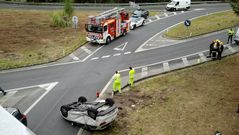 Uno de los veh�culos volc� como consecuencia de la colisi�n