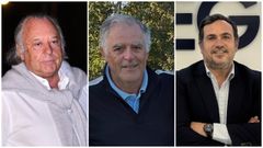 De izquierda a derecha, en im�genes de archivo, optan a la presidencia del club de A Zapateira Juan Carlos Rodr�guez Cebri�n, Pedro Gonz�lez Hernanz y Pedro de Torres Belando.