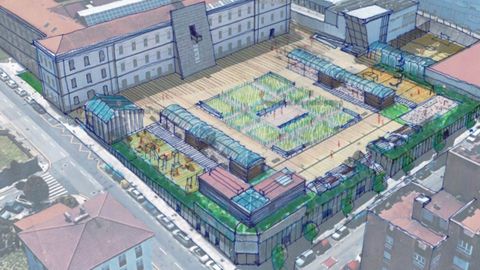 Uno de los bocetos propuestos para remodelar la plaza de la Rep�blica de El Coto, en Gij�n