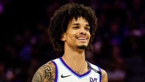 Andersson Garc�a, nuevo ala-p�vot del Breog�n 2026-2027, en un partido con los Utah Jazz la temporada pasada en la NBA. 