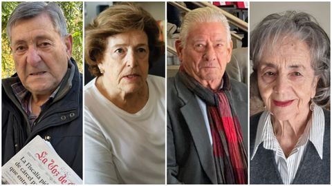 Cuatro constituyentes gallegos. De izquierda a derecha, José Rivas, diputado por Pontevedra; Elena Moreno, diputada por Pontevedra; José Manuel Couceiro, diputado por A Coruña; y Nona Inés Vilariño, diputada por A Coruña.