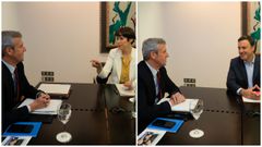 Alfonso Rueda, con Ana Pont�n y Valent�n Gonz�lez Formoso, en los encuentros que mantuvo por separado con ambos en San Caetano.