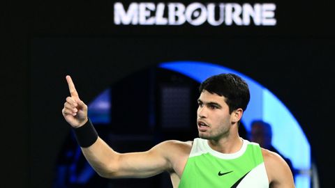 Alcaraz, durante un momento del partido 