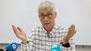 El presidente de la CIUG, Iv�n Area, este jueves durante una rueda de prensa en la Facultade de Dereito, en Santiago.