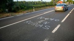 El �ruinoso� estado de la conexi�n entre A Estrada y Lal�n
