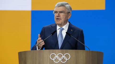 Thomas Bach, durante una intervenci�n de la 144 sesi�n del COI