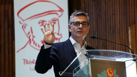 El ministro de la Presidencia, Justicia y Relaciones con las Cortes, F�lix Bola�os, durante la clausura la 26� edici�n de la Escuela Internacional de Verano Manuel Fern�ndez L�pez 'Lito' de UGT Asturias