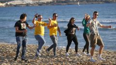 Turistas alemanes en la playa del Arenal, en Mallorca