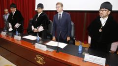 Feijoo con los tres rectores gallegos. Las relaciones entre Xunta y campus es bastante fluida tras los a�os complicados de la crisis